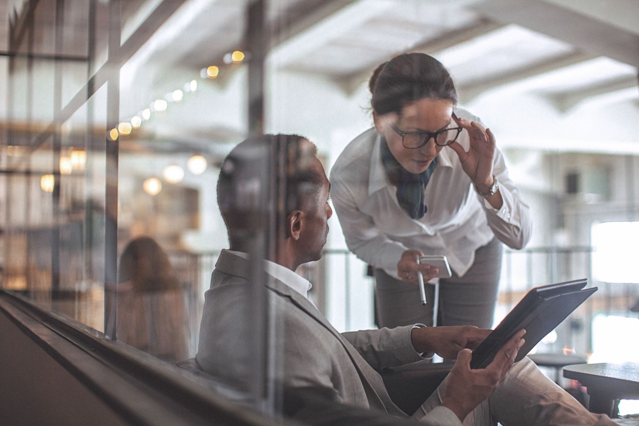 Fleet manager reviewing analytics on tablet device