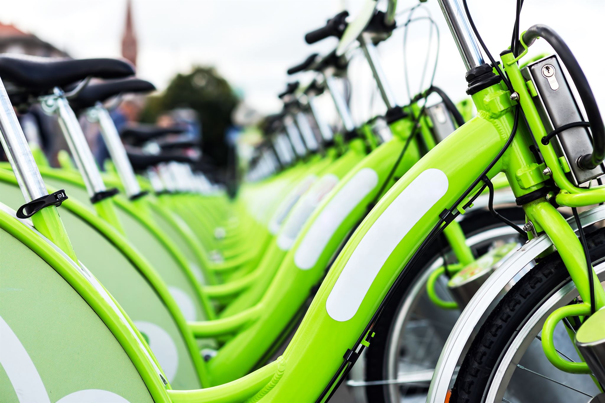 Micro-mobility electric bike in urban environment